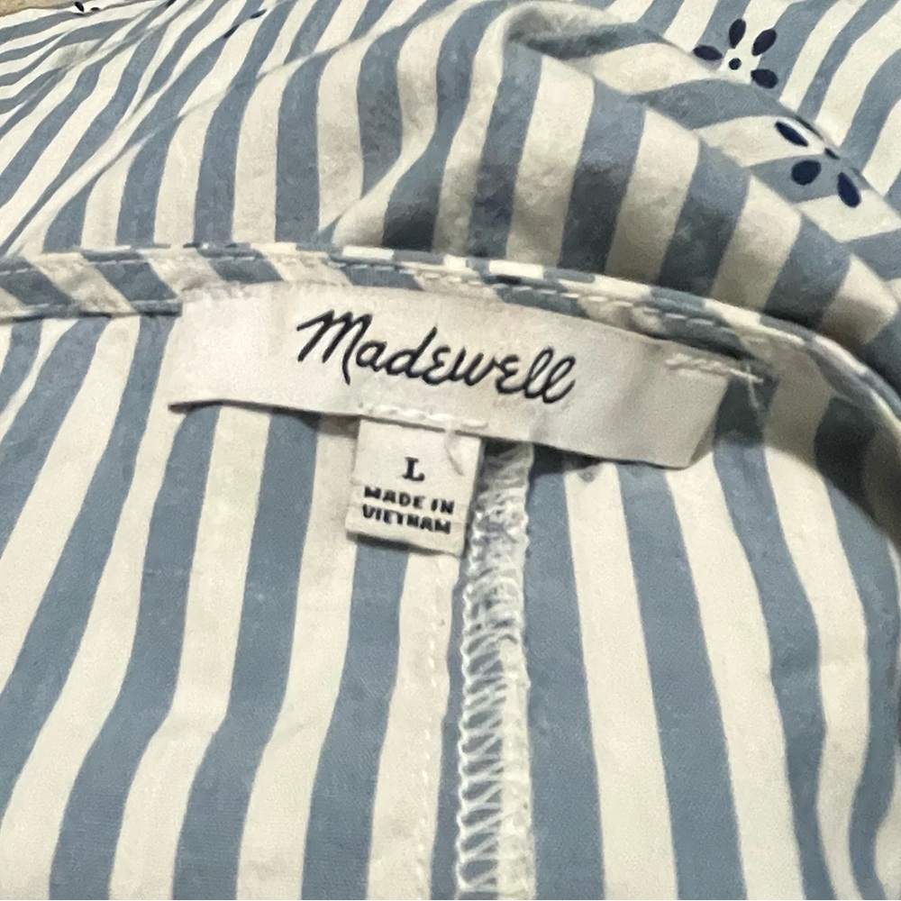 Madewell v-neck tiered mini dress coastal blue - Picture 8 of 8